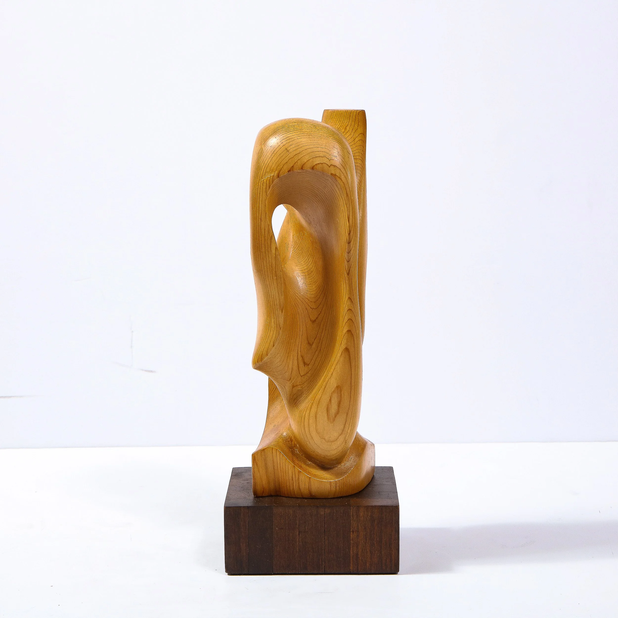 Mid-Century Modernist Biomorphic Abstract Oak Sculpture — High